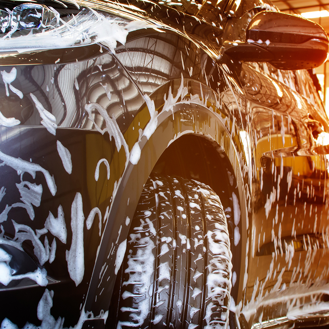 car with soap on it during car wash