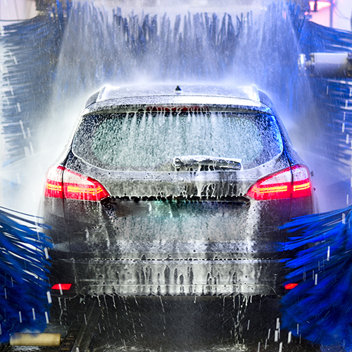 car going through car wash