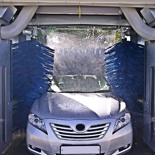 car going through car wash