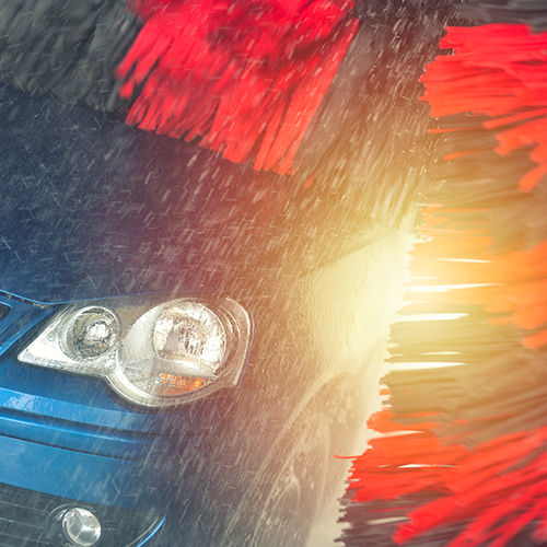 car going through car wash